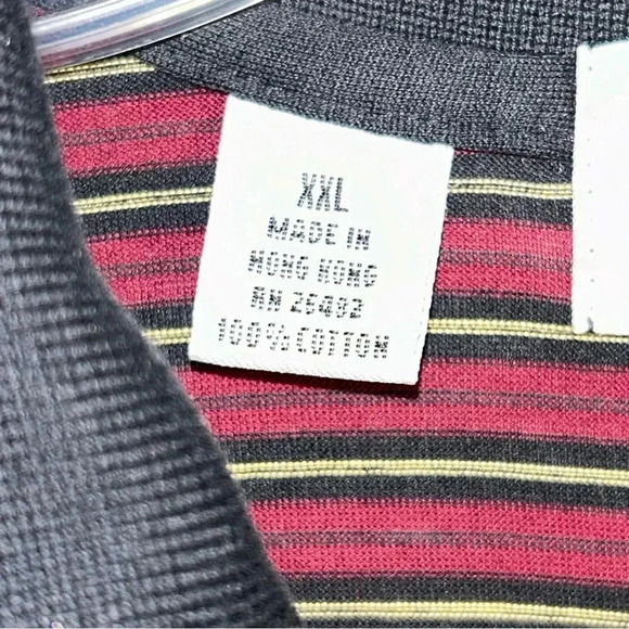 Pringle of Scotland Shirt Mens XXL Polo Red Black Yellow Stripe Metairie CC Logo - Picture 4 of 11